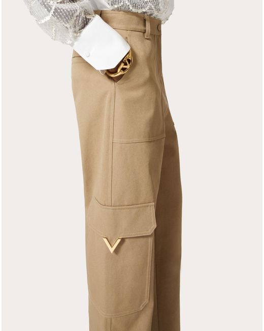Valentino Natural High Waist Wide Leg Trousers