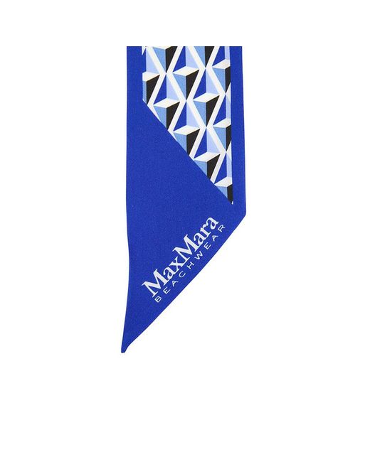 Max Mara Blue Pattern Scarf