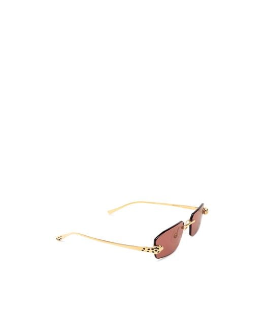 Cartier Pink Geometric Frame Sunglasses for men