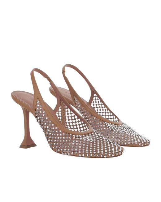 AMINA MUADDI White Open-Toe High-Heeled Sandals