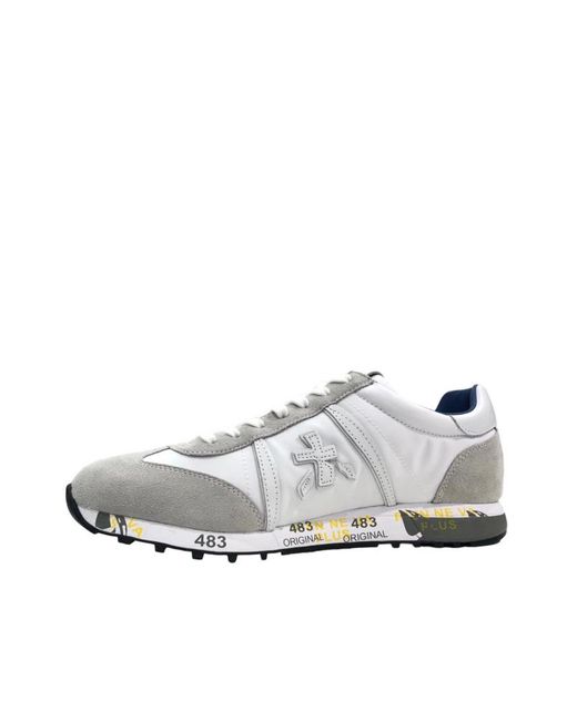 Premiata Gray Logo Casual Sneakers for men