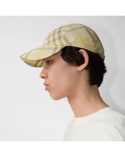 Burberry Natural Check Printed Baseball Cap for men