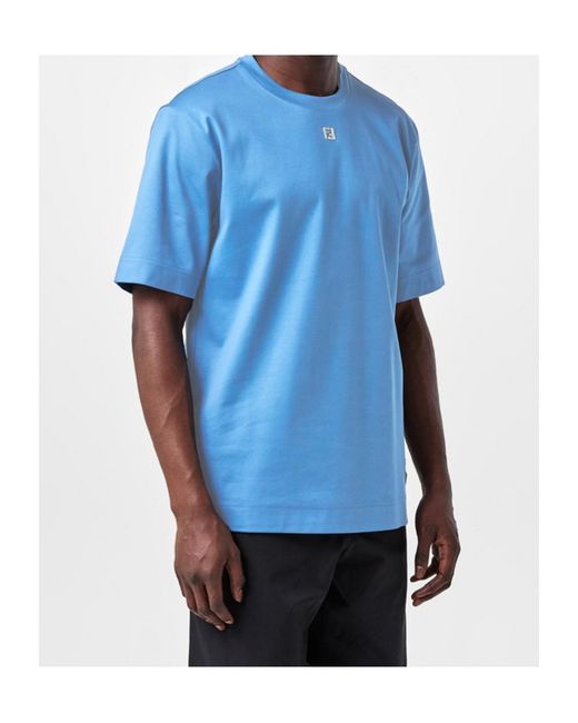 Fendi Blue Metal Ff Tee for men