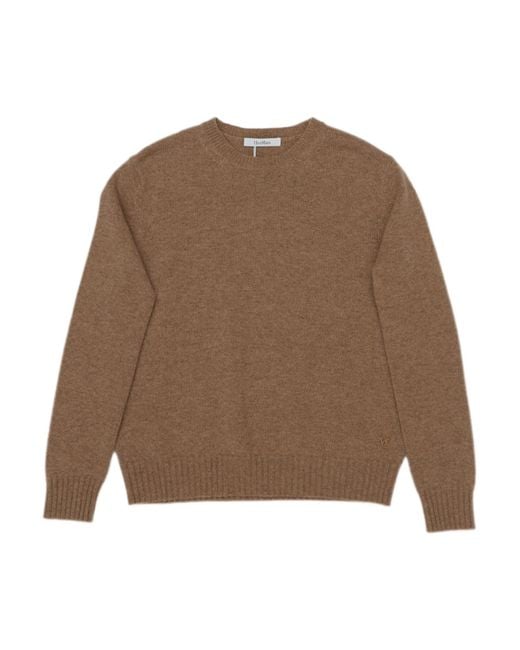 Max Mara Brown Viglio Crewneck Long-Sleeved Jumper