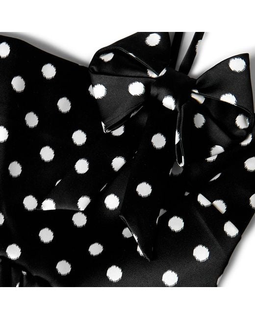 Ganni Black Satin Polka Dot Dress