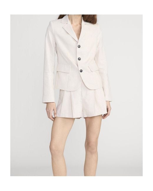 FRAME White The Striped Smart Blazer