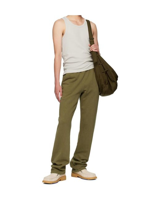 Entire studios Green Straight Organic Cotton Track Pants for men