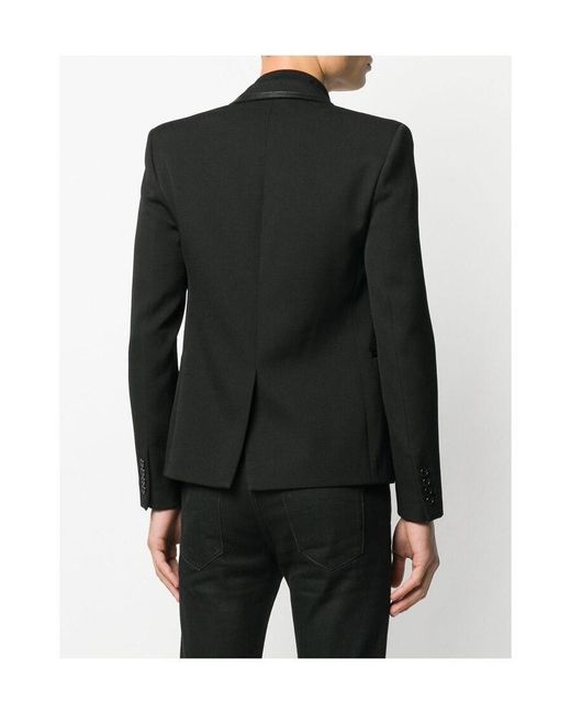 Saint Laurent Black Contrast Trim Blazer for men