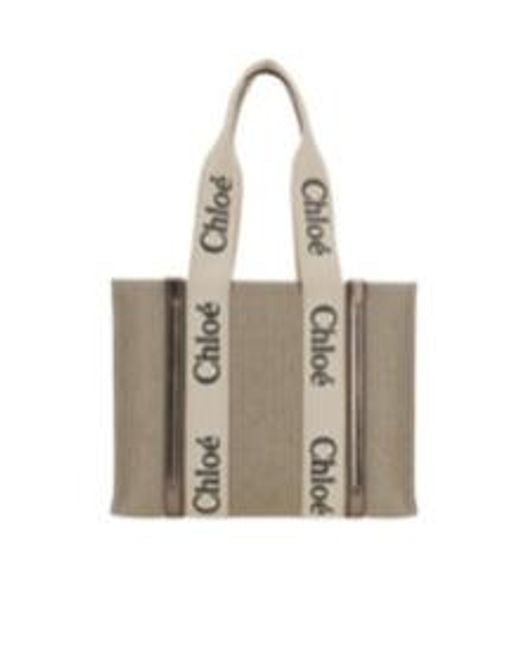 Chloé Natural Chloé Woody Tote Bag