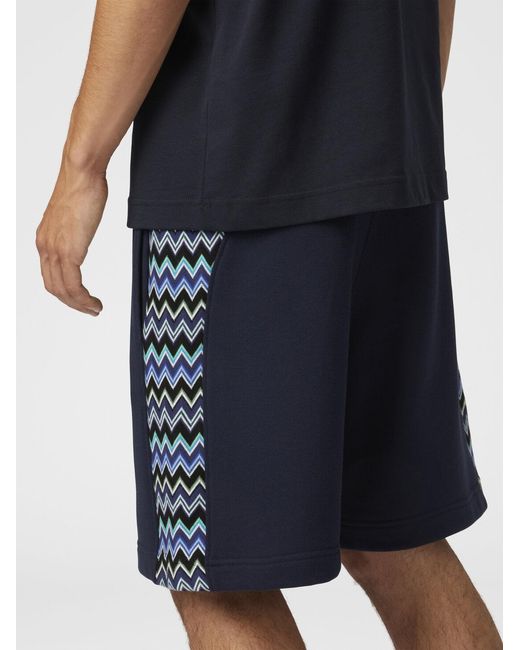 Missoni Blue Zigzag-Pattern Shorts for men