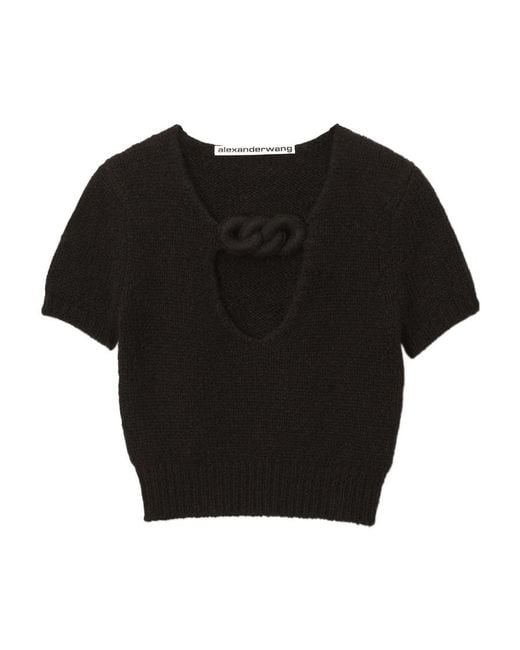 Alexander Wang Black Circle Cut-Out Knit Top