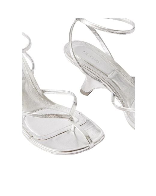 Jonathan Simkhai White Metallic-Leather Wedge Sandals