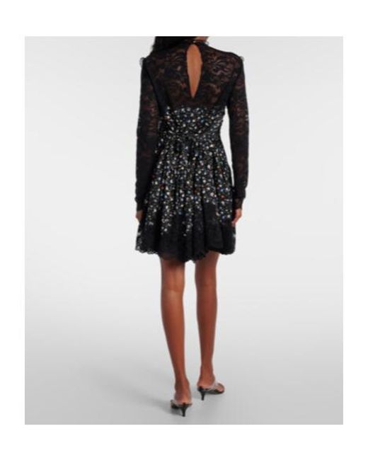 Rabanne Black Floral Lace Minidress