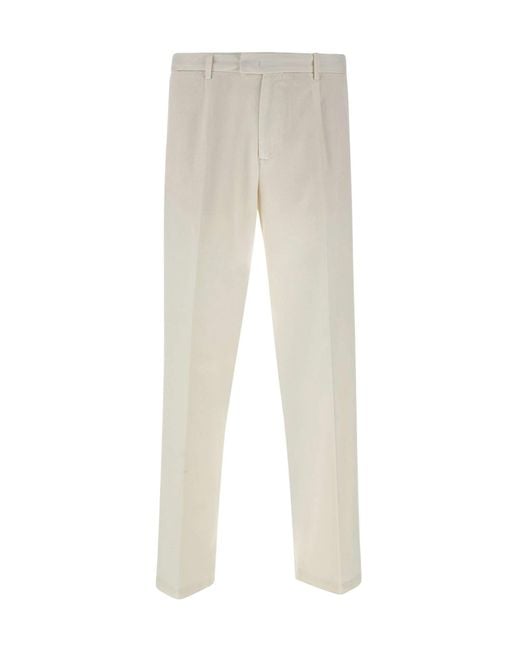 Briglia 1949 White Casual Trousers With Belt Loops for men