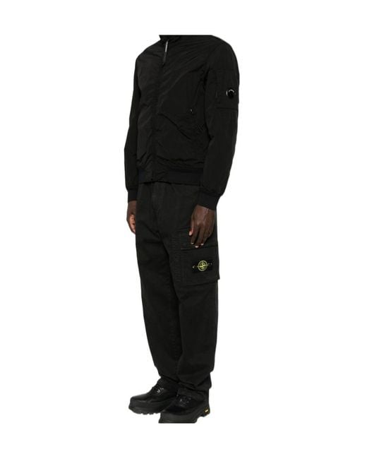 C P Company Black Lens-Detail Bomber Jacket for men