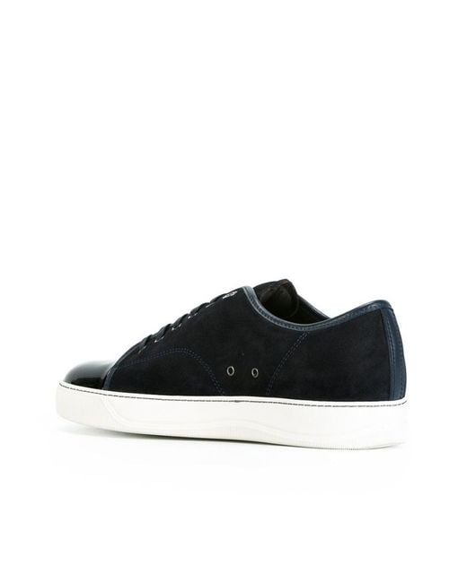 Lanvin Black Dbb1 Patent-Toe Low-Top Sneakers for men