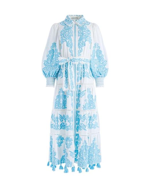 Alice + Olivia Blue Medium And Long Layered Dress