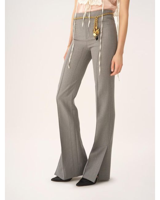 Chloé Gray Straight Trousers