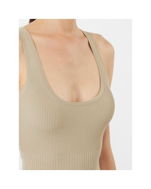 Max Mara Natural Ghiro Ribbed Knit Tank Top