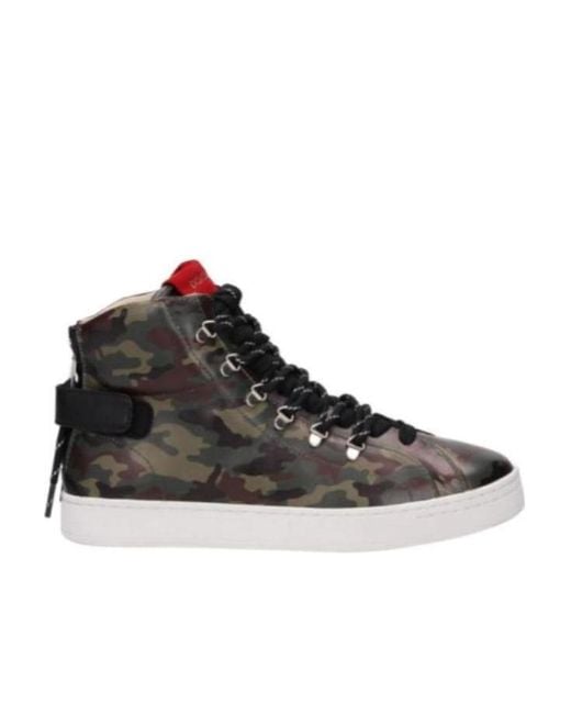 Dolce & Gabbana Brown Camouflage Lace-Up Casual Sneakers for men