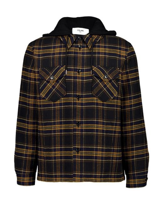 Céline Black Hooded Overshirt for men