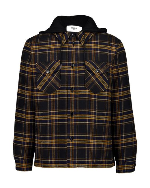 Céline Black Hooded Overshirt for men