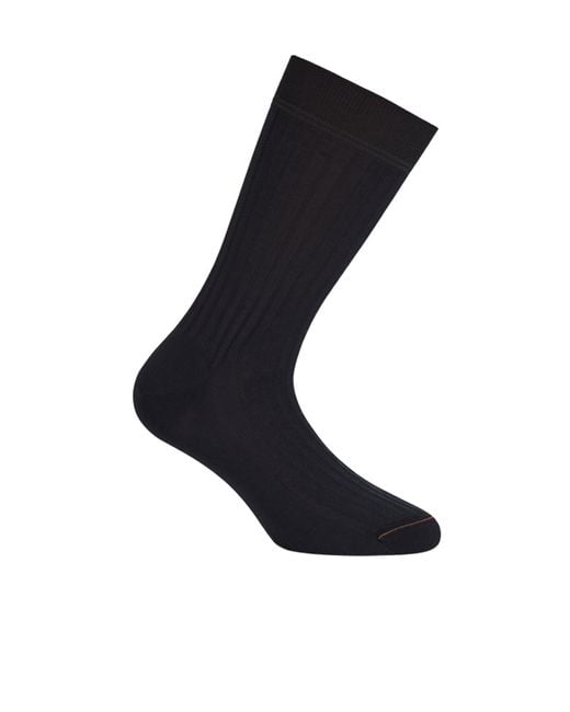 Zegna Black Cotton Socks for men