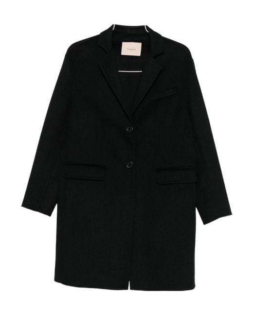 Twinset Black Single-Breasted Coat