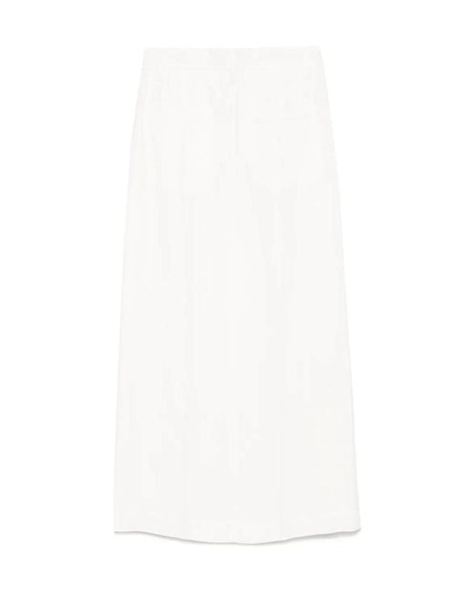 Brunello Cucinelli White Pleated Skirt