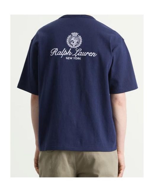 Polo Ralph Lauren Blue Logo-Embroidered T-Shirt for men
