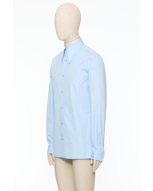 Valentino Blue Button-Up Long-Sleeved Shirt for men