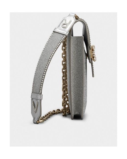 Roger Vivier Gray Miss Vivier Pocket Phone Holder