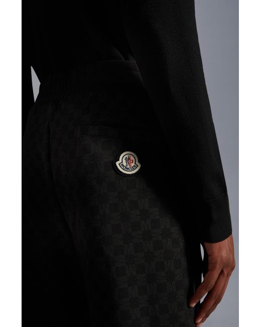Moncler Black Monogram Print Trackpants for men