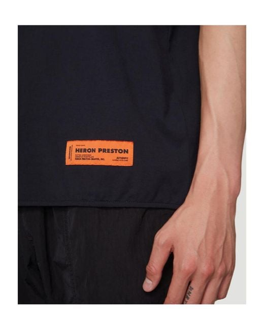 Heron Preston Black Logo Patch T-Shirt for men
