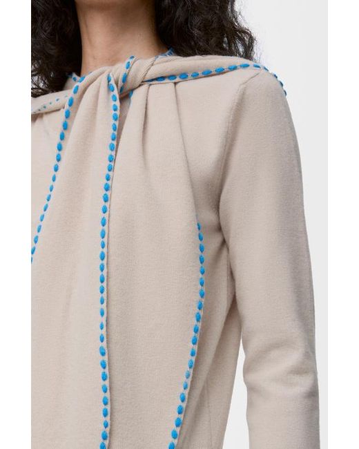 Loewe White Scarf Sweater