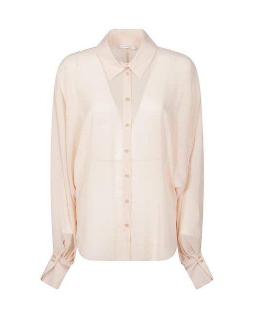 Patrizia Pepe White Long-Sleeve Buttoned Shirt