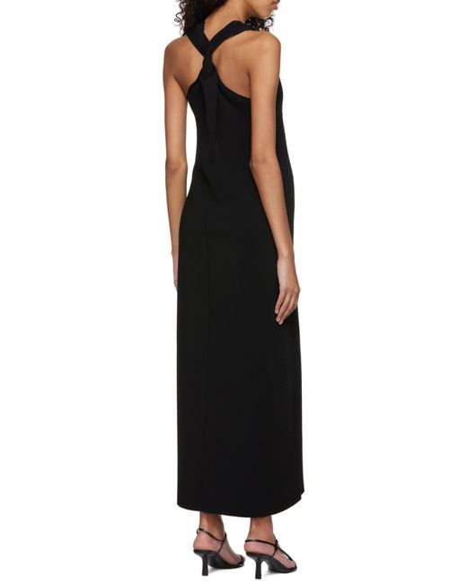 The Row Black Ingmar Twisted Back Dress Skirt