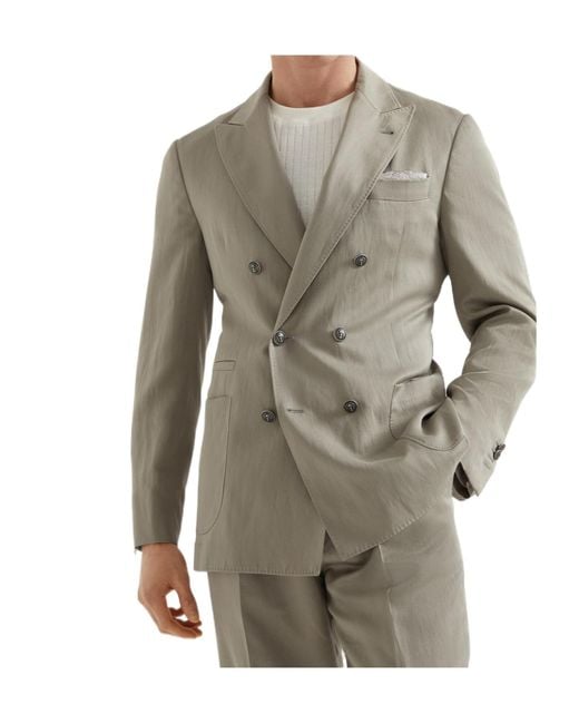 Brunello Cucinelli Gray Unconstructed Blazer for men