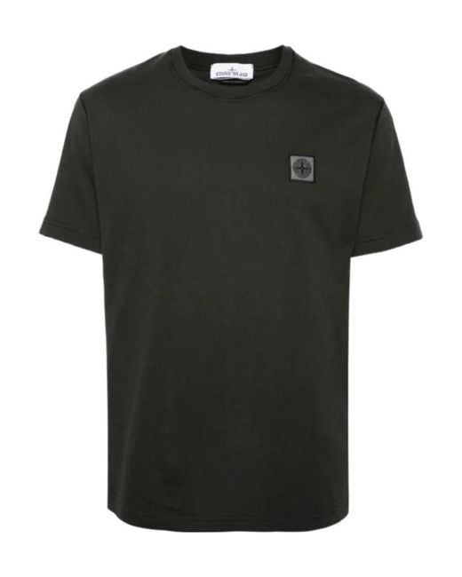 Stone Island Black Short-Sleeved T-Shirt for men