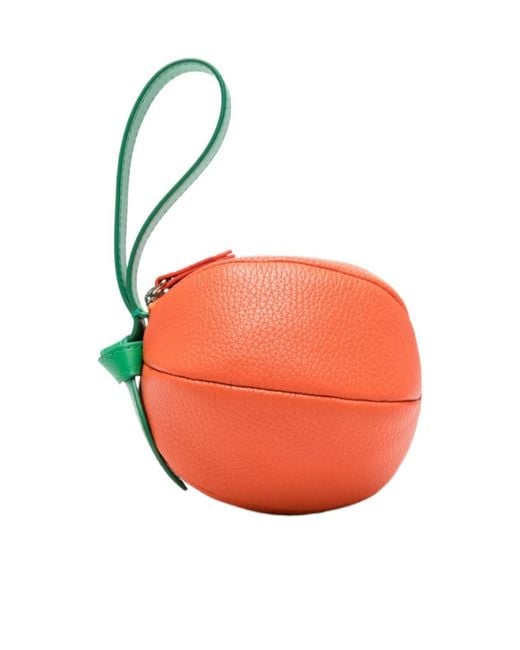 Hereu Orange Zipper Clutch