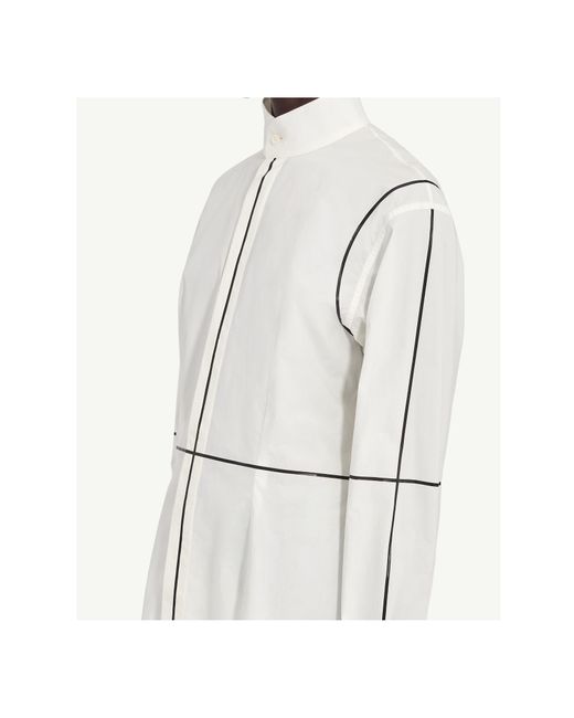 MM6 by Maison Margiela Natural Panelled Long Sleeved Shirt