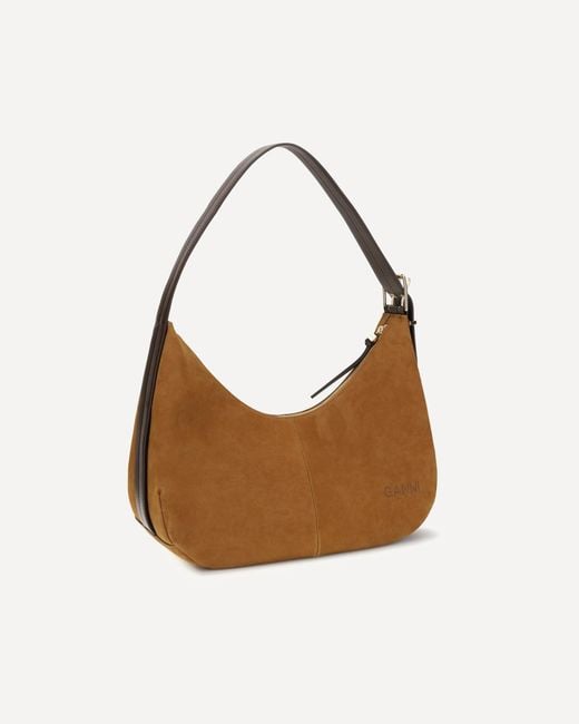 Ganni Brown Medium Hobo Shoulder Bag