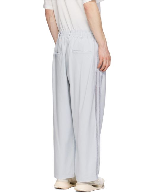 Y-3 White Mesh Stripes Track Pants for men