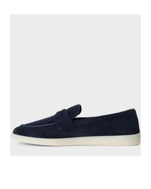 Prada Blue Logo Loafers for men
