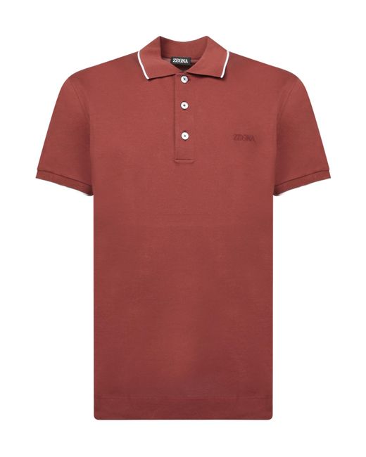 Zegna Logo Embroidered Short-Sleeved Polo Shirt for men