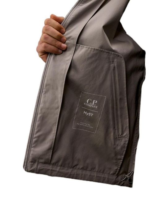 C P Company Gray Zip Pocket Hooded Jacket for men