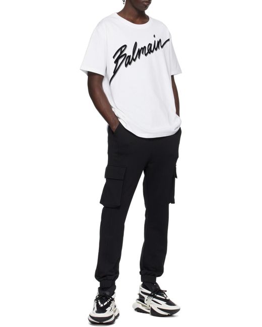 Balmain White Letter" Logo T-Shirt for men