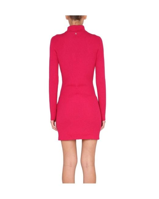 DSquared² Pink Turtleneck Knit Mini Dress