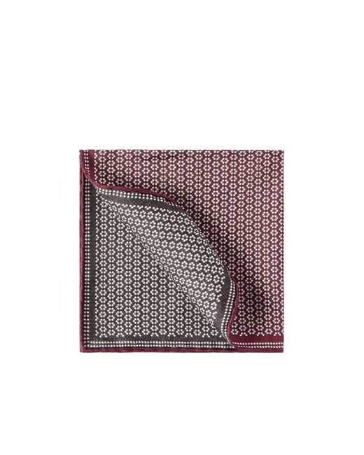 Brunello Cucinelli Purple Silk Geometric-Pattern Pocket Square for men