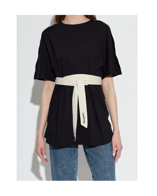 Lanvin Black Belted T-Shirt